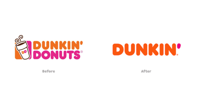 Dunkin 重新设计前后的标志。.png